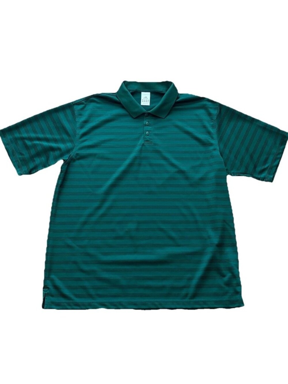 Adidas Climalite Mens XL Polo Shirt Emerald Green Stripe Short Sleeve